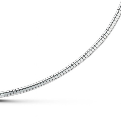Collier Cable Argent 925 - Maille oméga 2.3mm - 45cm