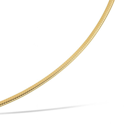 Collier Cable Or 750 reversible Or Blanc / Or Jaune 2mm - 42cm