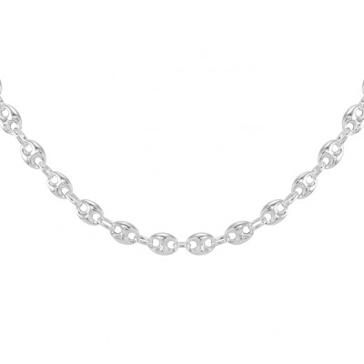 Collier Homme Argent Grains de Cafés 8mm x 50cm