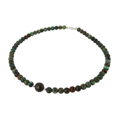 Collier Jaspe Africain 6-10mm et Argent