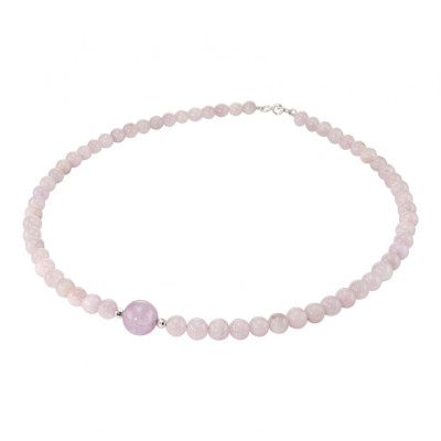 Collier Kunzite 6-10mm et Argent