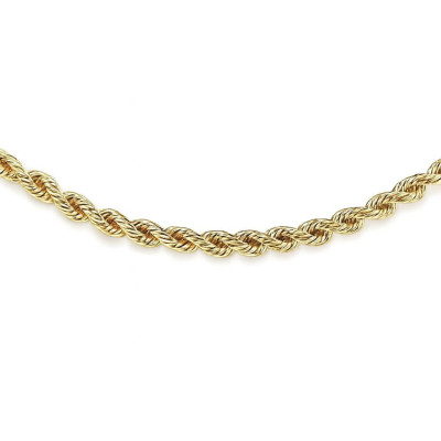 Collier  maille corde en Or Jaune 750 2.7mm x 45cm
