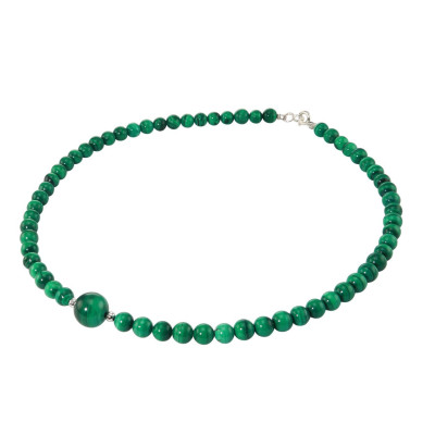 Collier Malachite 6-10mm et Argent