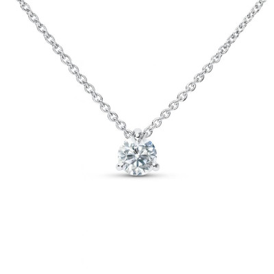 Collier Or Blanc 750 et Diamant 0.42 carat