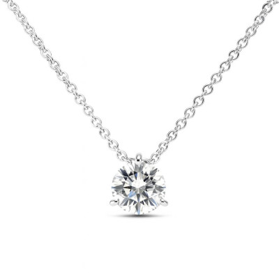 Collier Or Blanc 750 et Diamant 0.72 carat