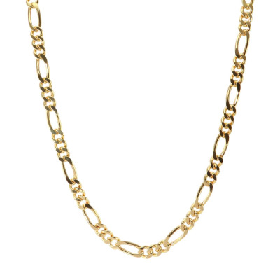 Collier Or Jaune 375 Maille Figaro 4.5mm x 50cm