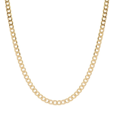 Collier Or Jaune 375 Maille Gourmette 4mm x 60cm
