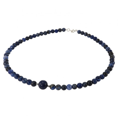 Collier Sodalite 6-10mm et Argent