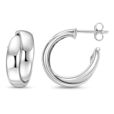 Créoles Argent 925 rhodié entrelacées 10x20mm