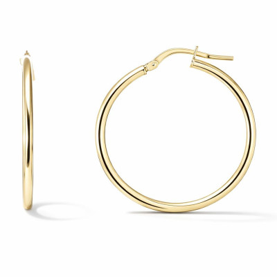 Créoles Argent doré section ronde 2x30mm