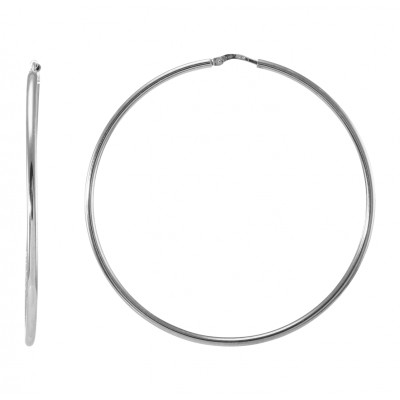 Créoles argent rhodié diamètre 60mm