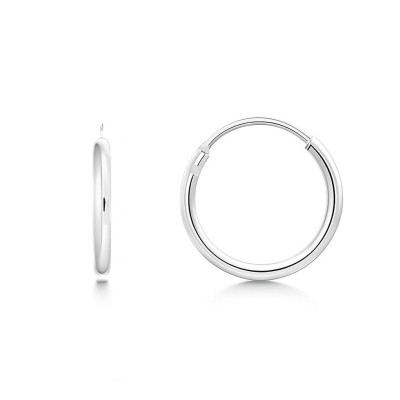 Créoles Argent Section Demi Jonc Diam 14mm 