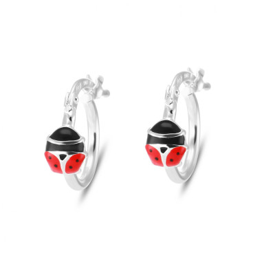 Créoles Enfant Motif Coccinelle