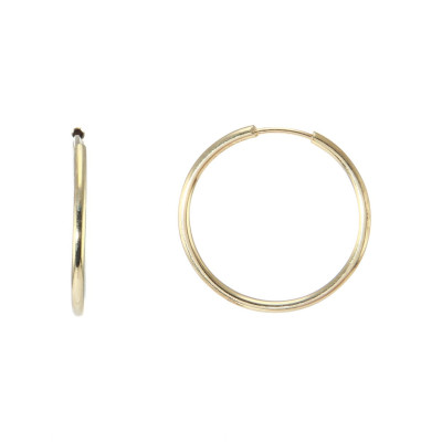 Créoles Or Jaune 375 Section Ronde 0,9mm x 13mm