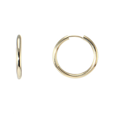 Créoles Or Jaune 375 Section Ronde 1,3mm x 12mm
