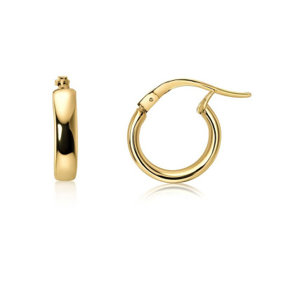 Créoles Section Ovale 12mm Or Jaune 375