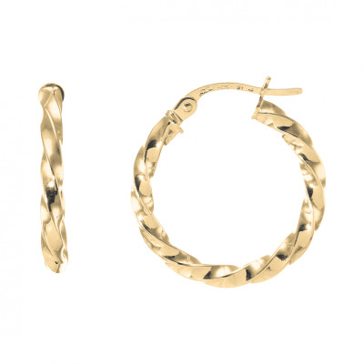 Créoles Torsadées 2.3mm x 20mm Or Jaune 375