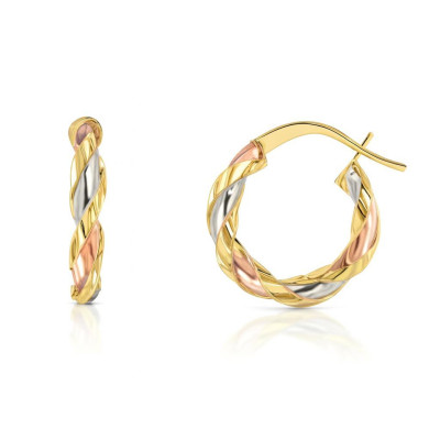 Créoles Torsadées 2.8mm x 15mm 3 Ors 375