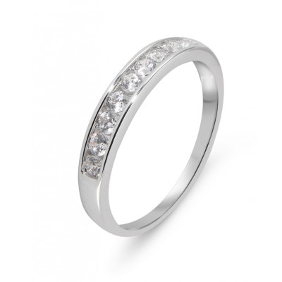 Demi alliance en or blanc 375 et oxydes de zirconium