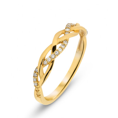 Demi Alliance Or Jaune Diamant 0.10 carat