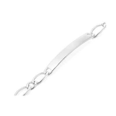 Gourmette à graver Argent Maille Figaro 6mm x 18cm