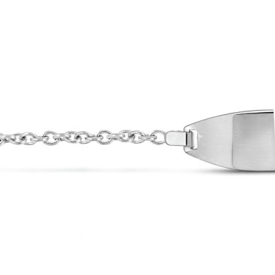 Gourmette bébé en Or Blanc  375 maille forcat ronde
