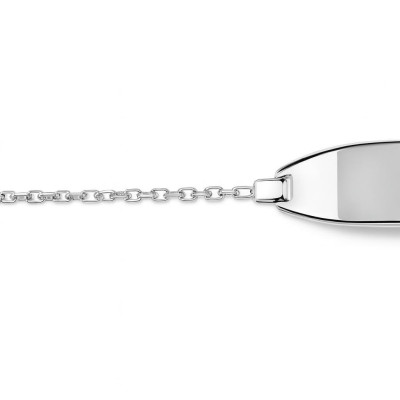 Gourmette bébé en Or Blanc  375 maille forcat