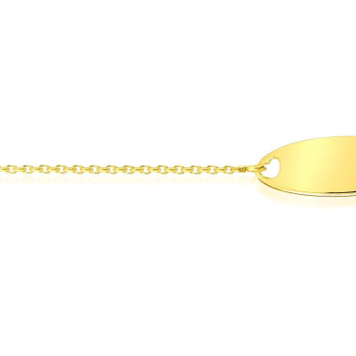 Gourmette Bébé Or Jaune 375  Plaque avec Coeur Ajouré