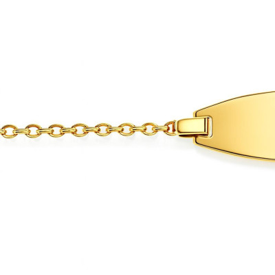 Gourmette bébé Or Jaune Maille Forcat  1.4mm - 14cm