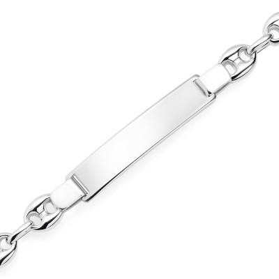 Gourmette Grains de Café Argent 20cm