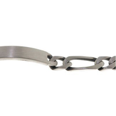 Gourmette Homme Argent Vieilli Maille Figaro 8mm - 21cm