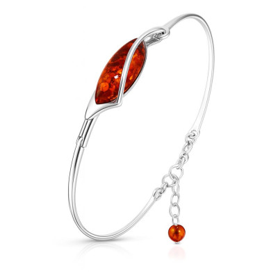 Jonc Argent Ambre Moderne