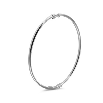 Jonc en Or Blanc  750 Section Ovale 3x2mm