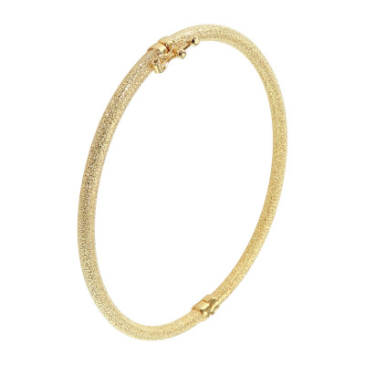 Jonc or jaune 375 section ronde martelée 3mm