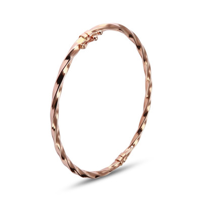 Jonc Or rose 375 Section Carrée torsadée 3mm