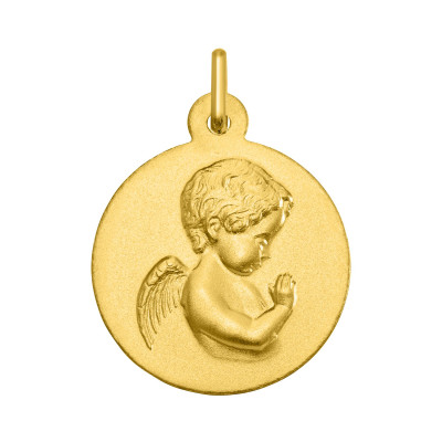 Médaille Ange en prière en Or Jaune 375 (16mm)