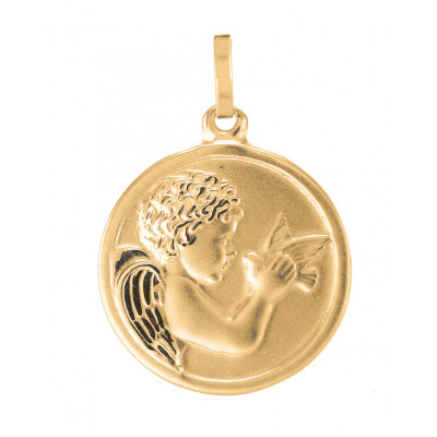 Médaille Ange et Oiseau en Or Jaune 375 (16mm)