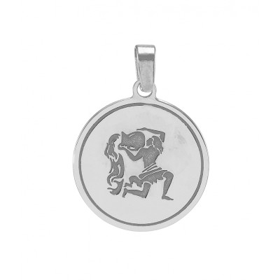 Médaille argent rhodié signe astrologique du veseau