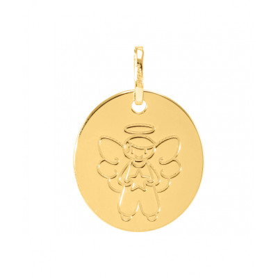 Médaille Moderne Ovale Ange Or Jaune 375