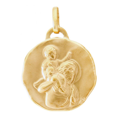 Médaille Ronde Saint Christophe en Or Jaune 375 (17mm)