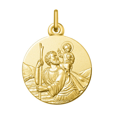 Médaille Saint Christophe en Or Jaune 375 (18mm)