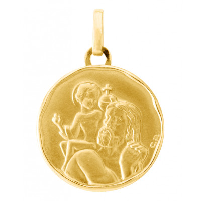 Médaille Saint Christophe en Or jaune 750 (17mm)