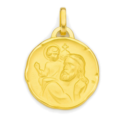 Médaille Saint Christophe en Or jaune 750 (17mm)