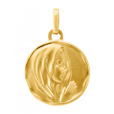 Médaille vierge en prière en Or jaune 750 (15mm)