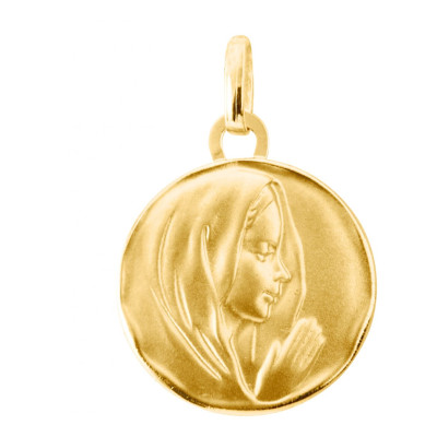Médaille Vierge profil droit en Or Jaune 375 (15mm)