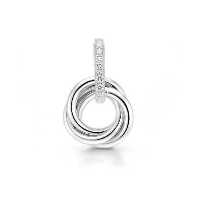 Pendentif 3 Anneaux entrelacés Or Blanc 750 Diamant
