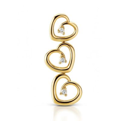 Pendentif 3 Coeurs Or Jaune Diamant 