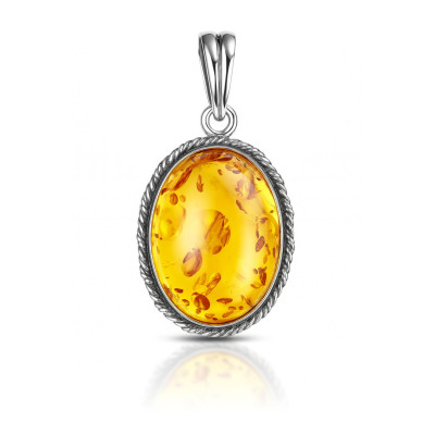 Pendentif Ambre Ovale 22x16mm