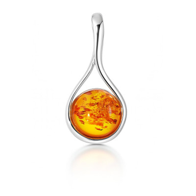Pendentif Ambre Rond 14mm