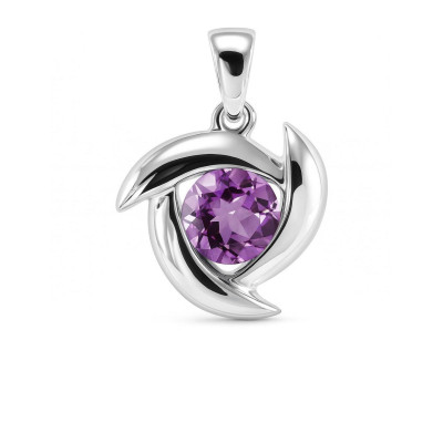 Pendentif Argent 925 Améthyste 8mm